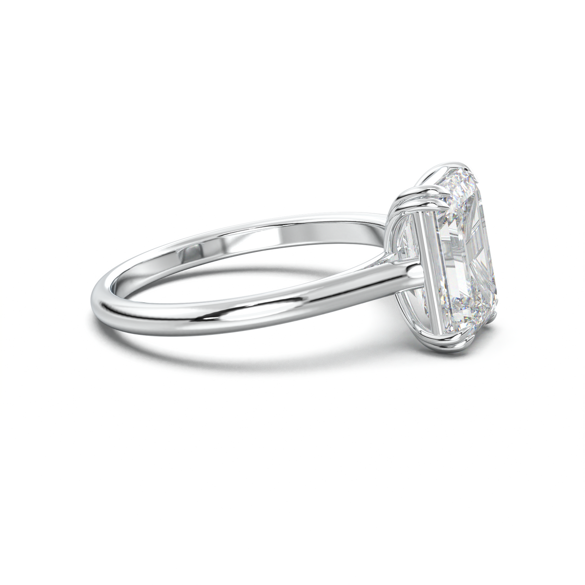 Emerald Solitaire Engagement Ring