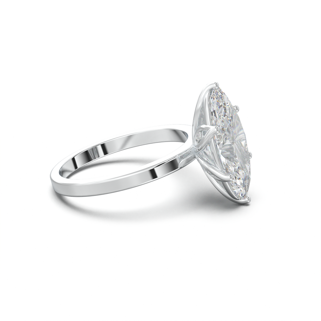 Oval Diamond-Accent Gallery Engagement Ring