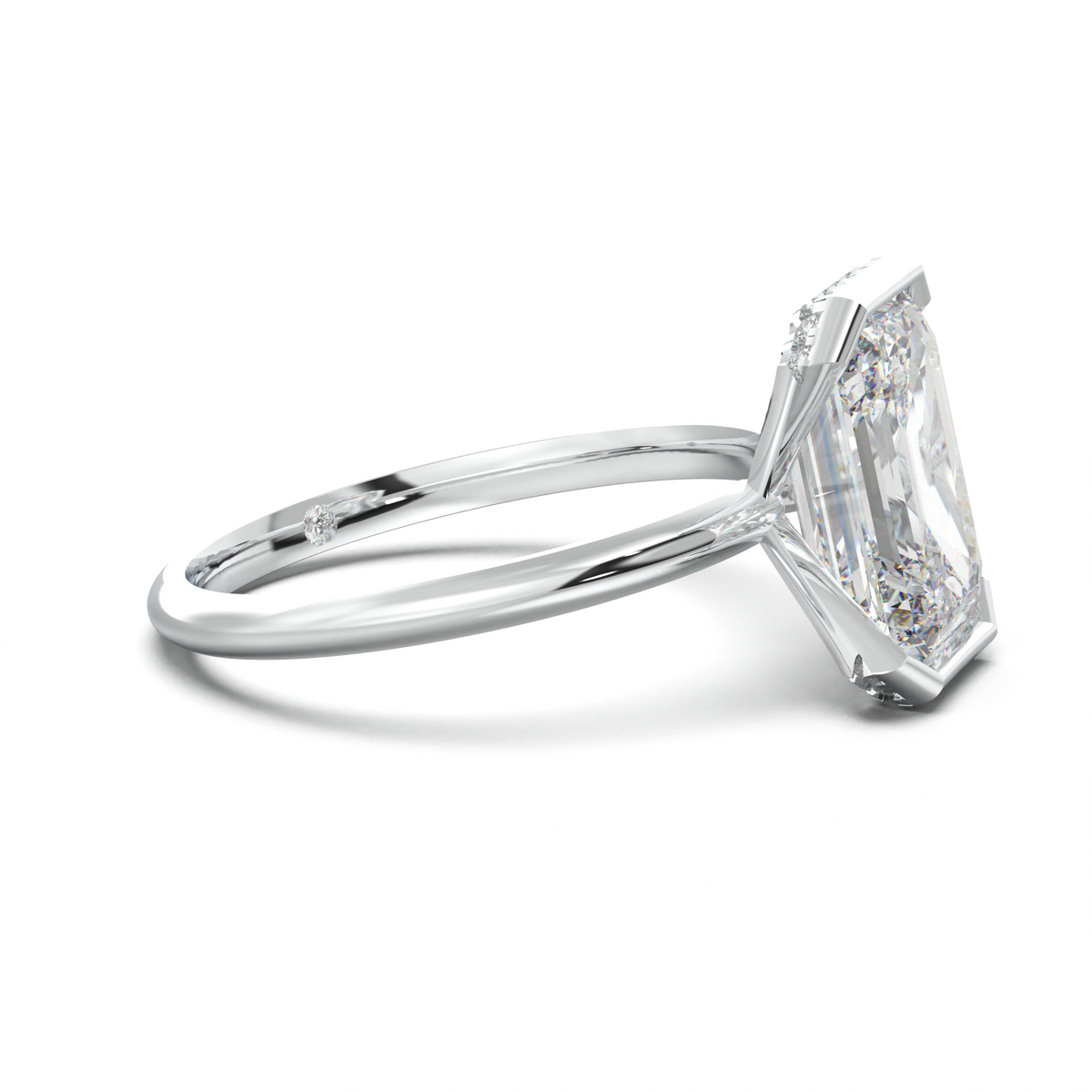 Emerald Hidden Halo Engagement Ring