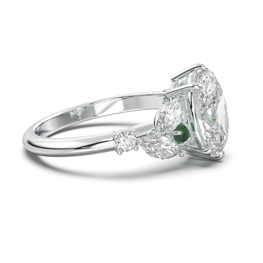 Oval Marquise-Accent Engagement Ring