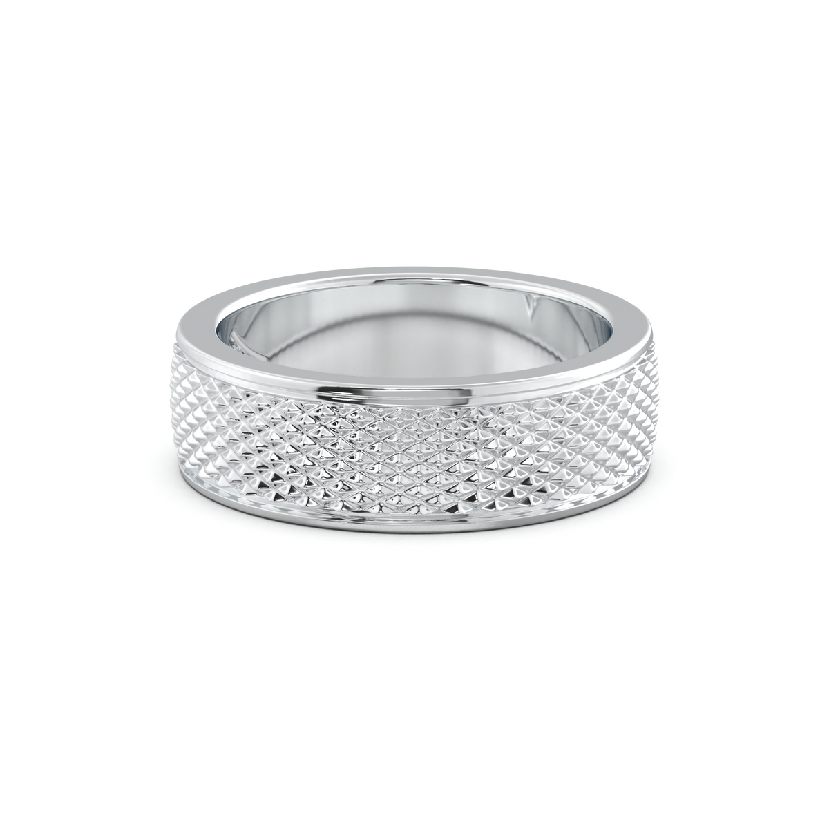 Diamond-Cut Textured Men's Wedding Band