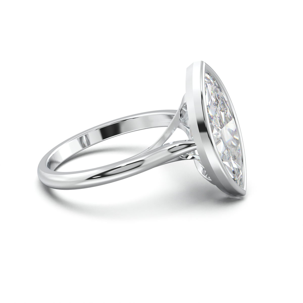 Marquise Bezel Solitaire Engagement Ring