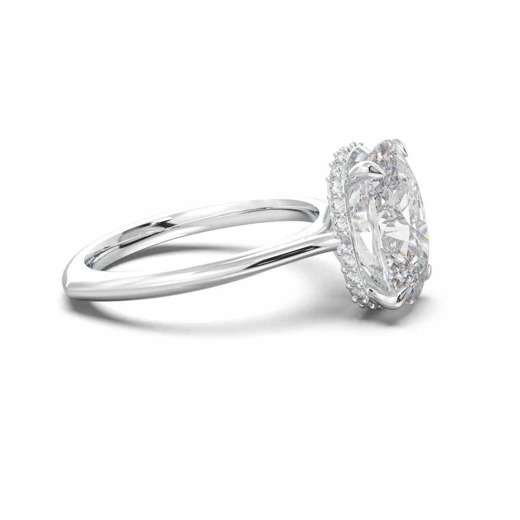 Cushion Hidden Halo Engagement Ring