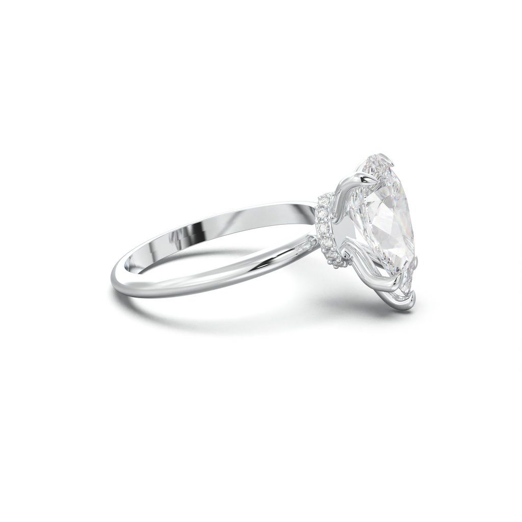 Pear Hidden Halo Engagement Ring