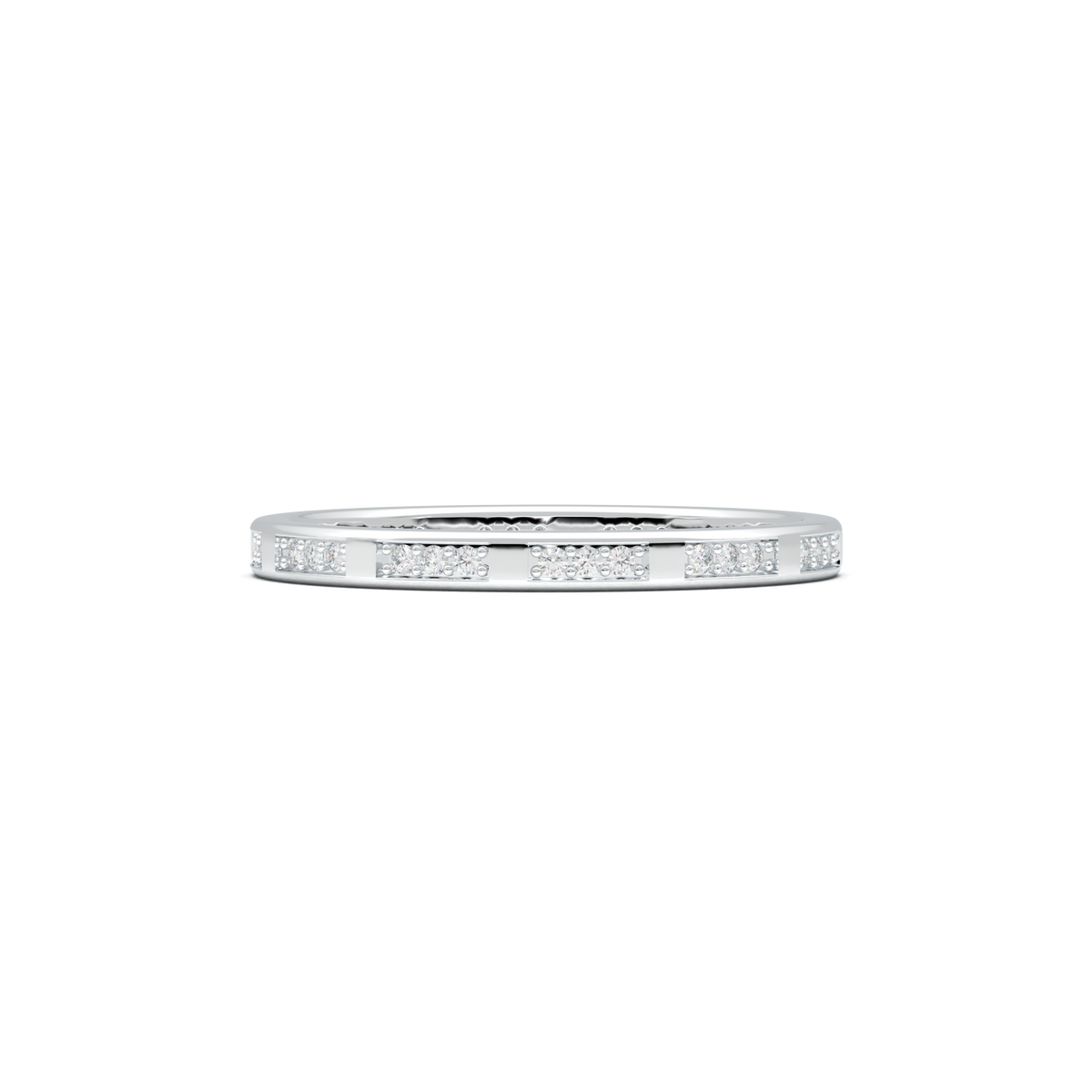 Geometric Round Diamond Wedding Band