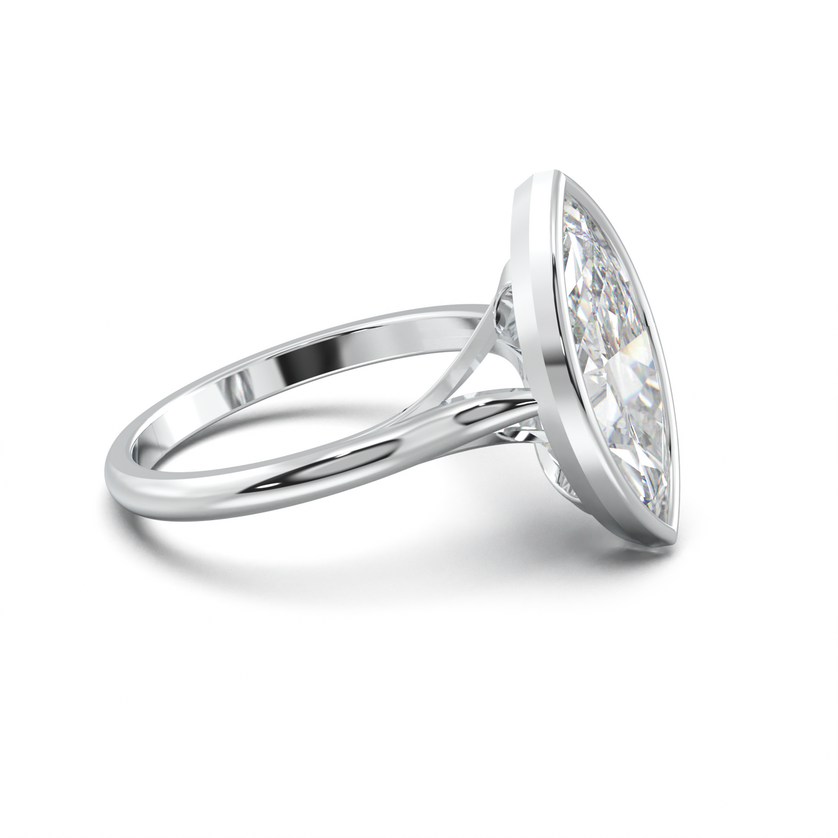 Marquise Bezel Solitaire Engagement Ring