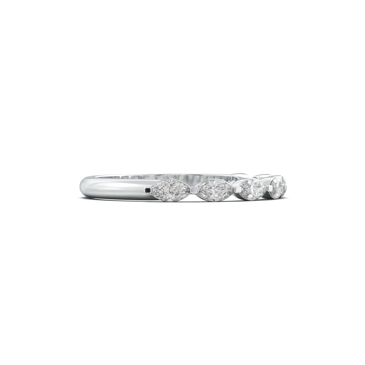 East-West Marquise Half-Eternity Wedding Band