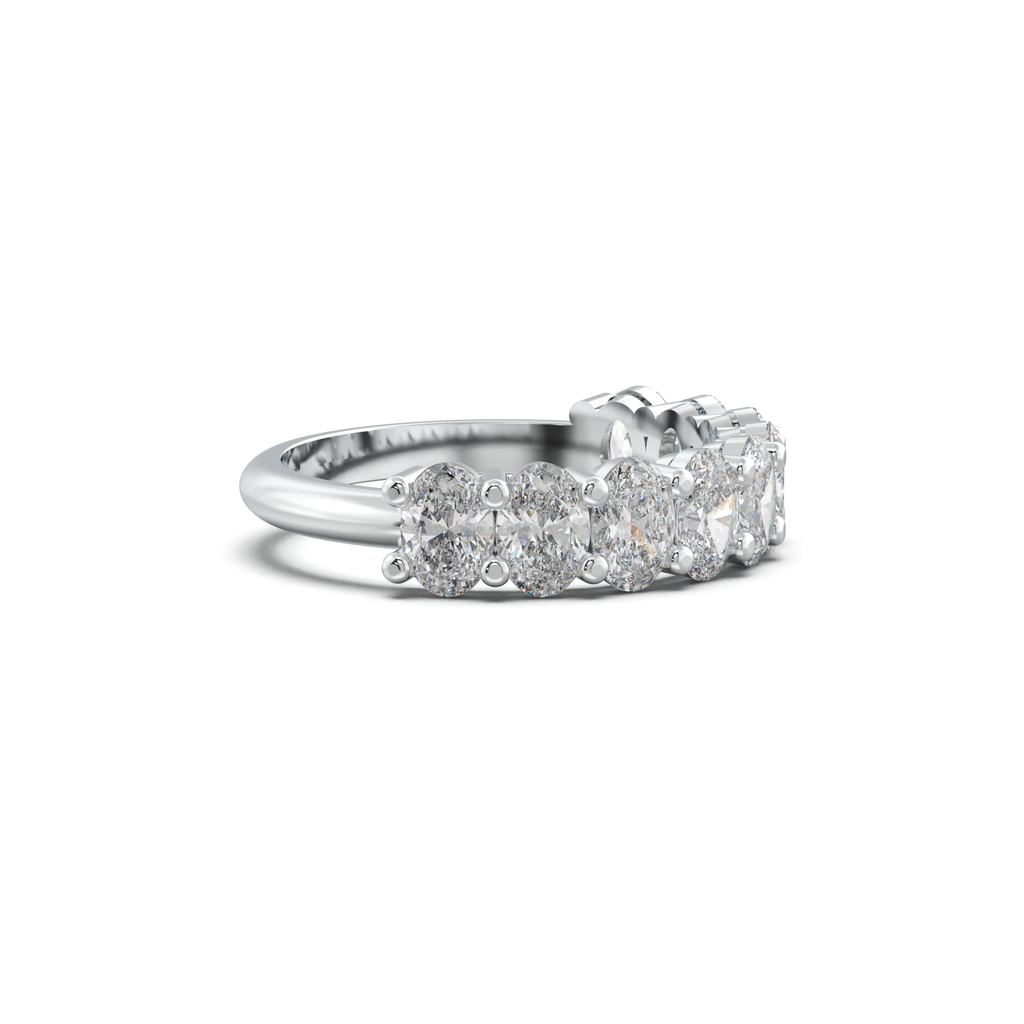 Nine-Oval Half-Eternity Wedding Band
