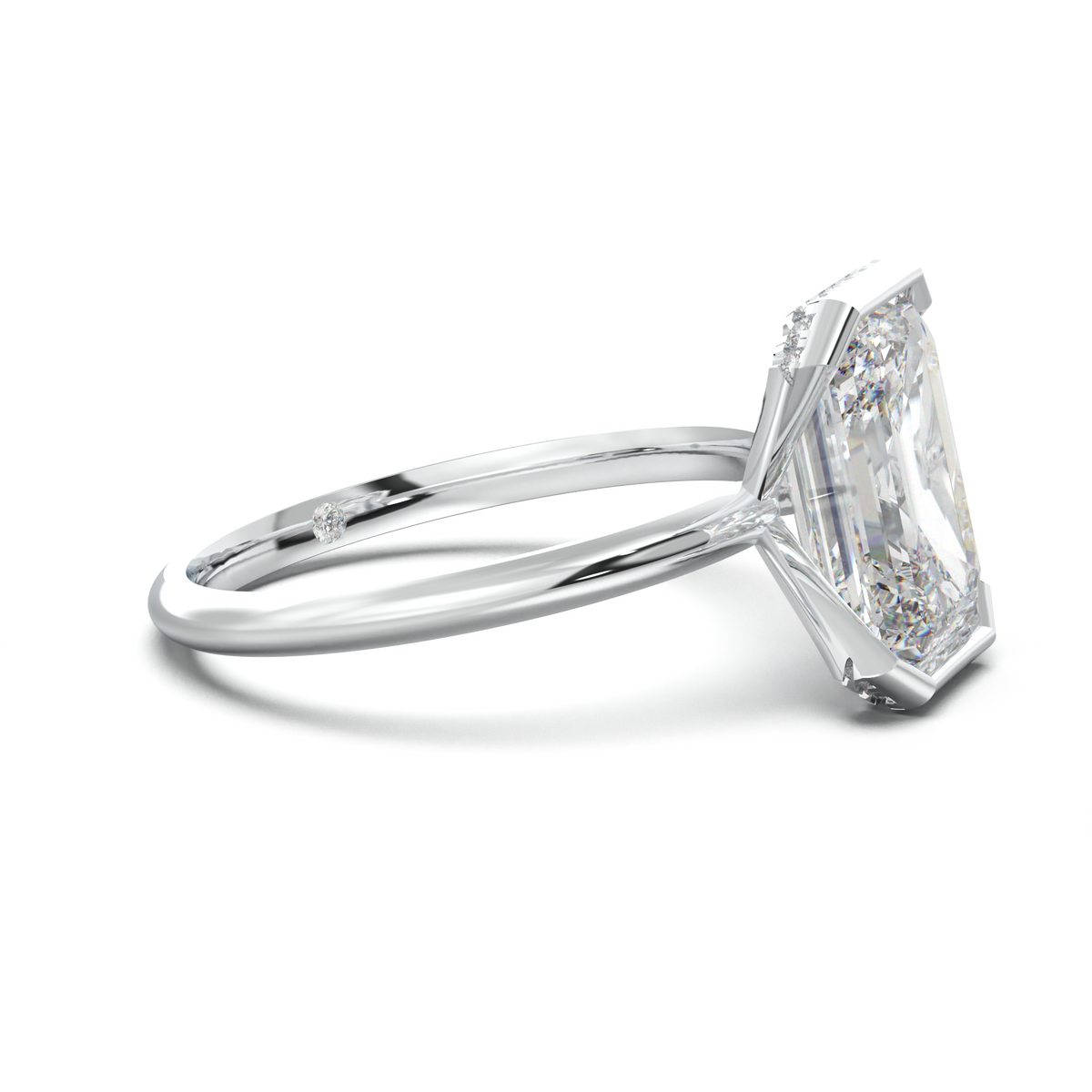 Emerald Hidden Halo Engagement Ring