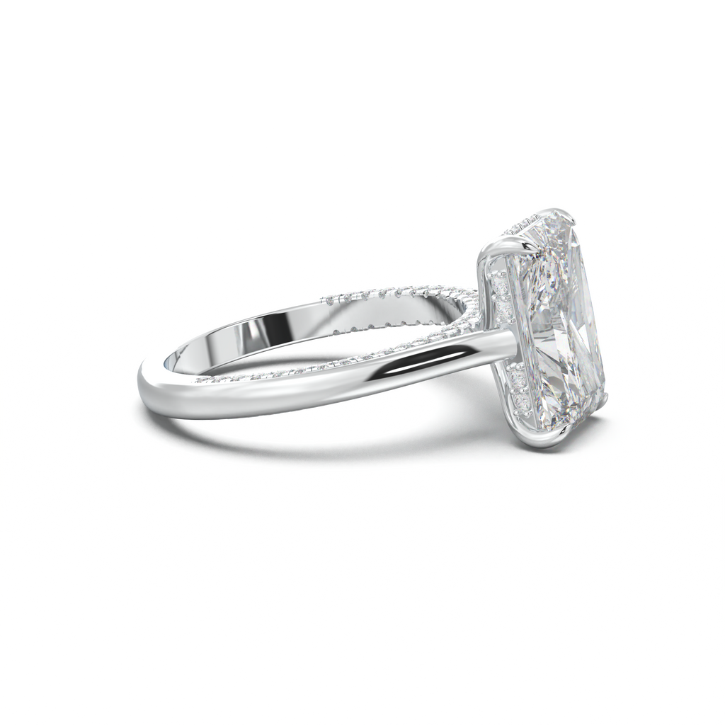 Radiant Pavé Hidden Halo Engagement Ring