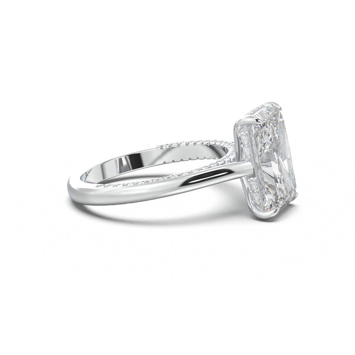 Radiant Pavé Hidden Halo Engagement Ring