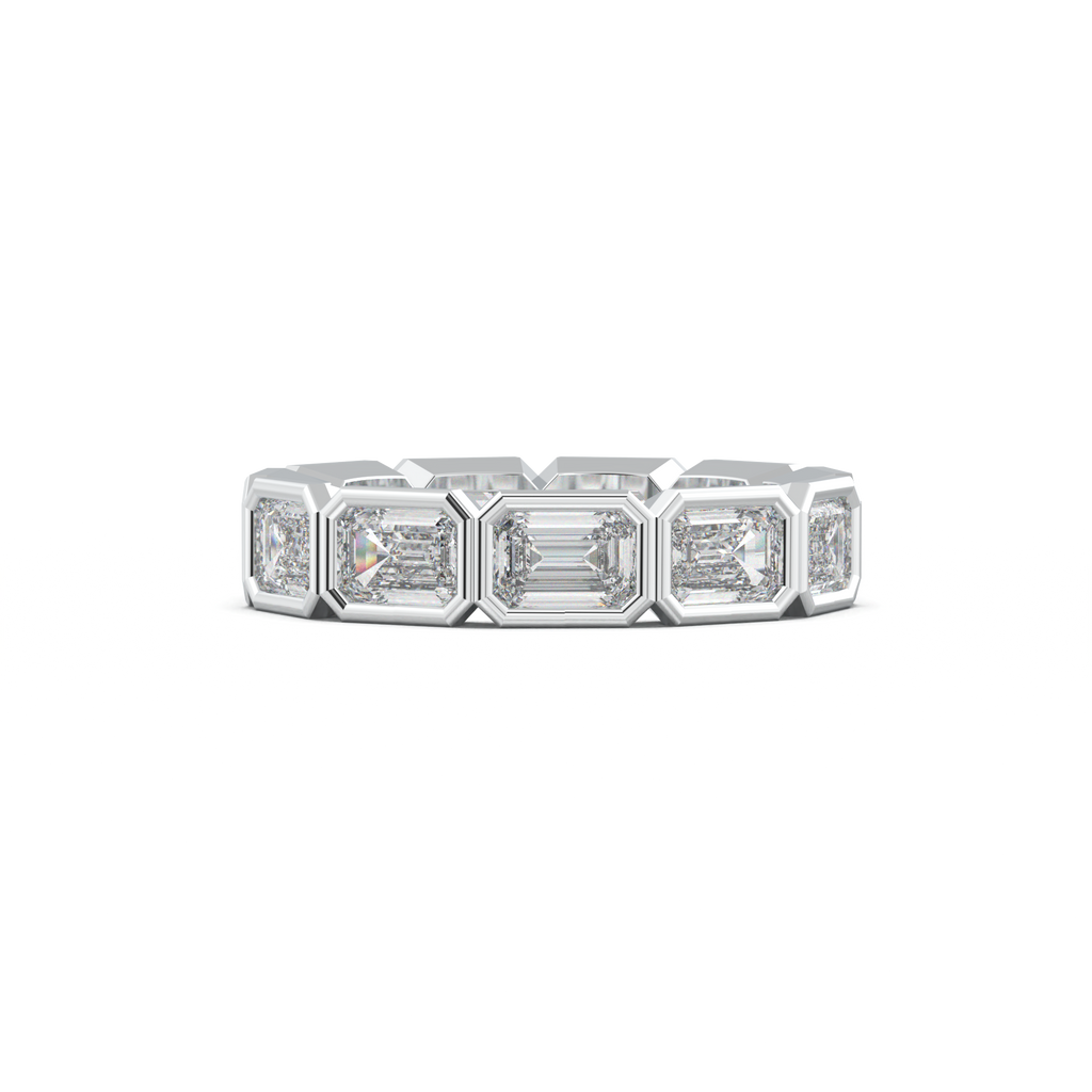 Emerald-Cut Bezel-Style Eternity Wedding Band