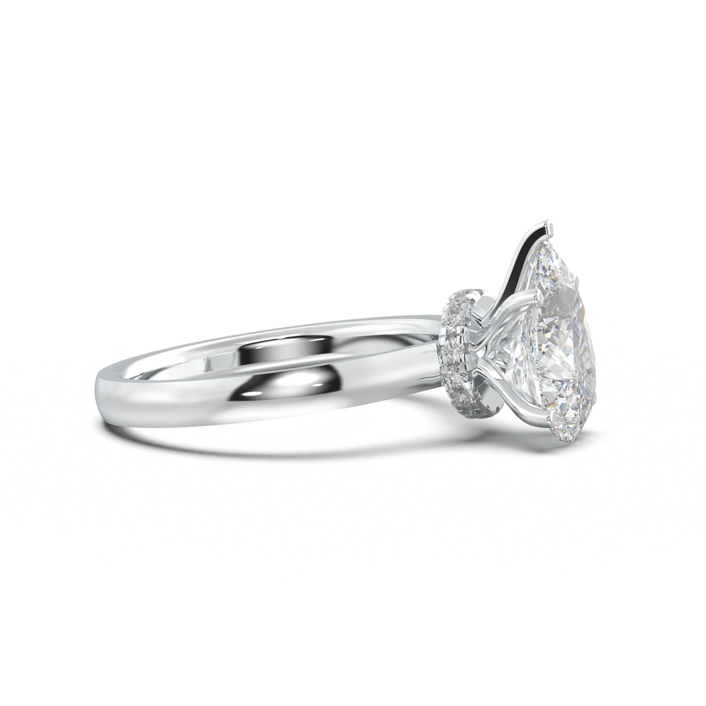 Round Hidden Halo Engagement Ring