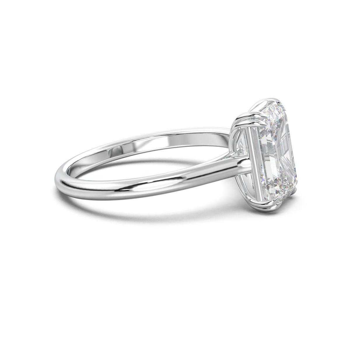Emerald Solitaire Engagement Ring