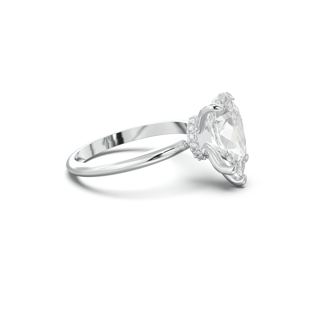 Pear Hidden Halo Engagement Ring