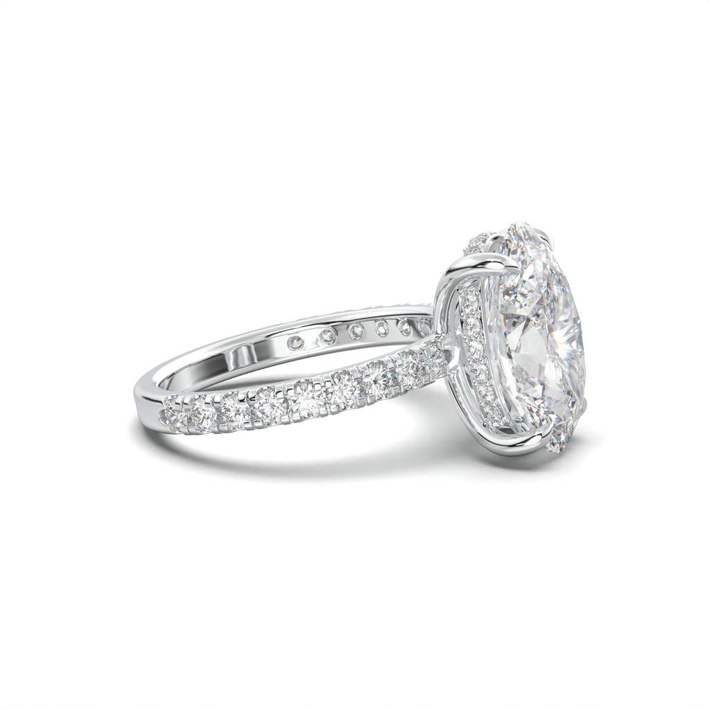 Oval Pavé Hidden Halo Engagement Ring