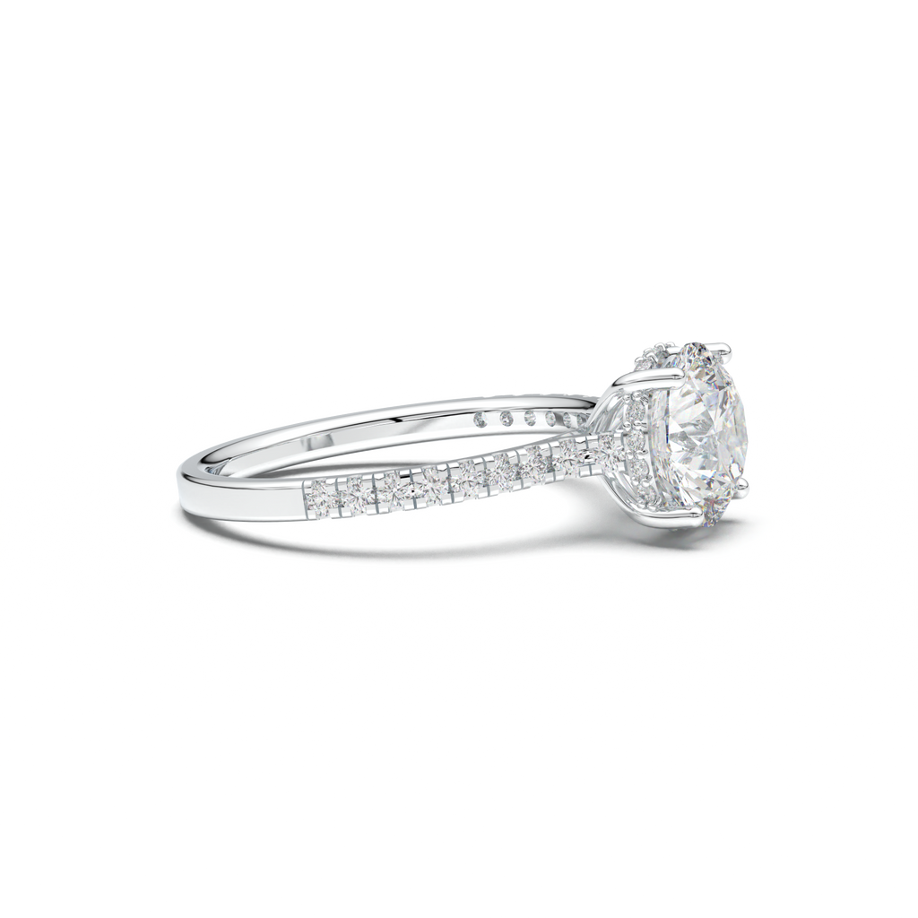 Round Pavé Engagement Ring
