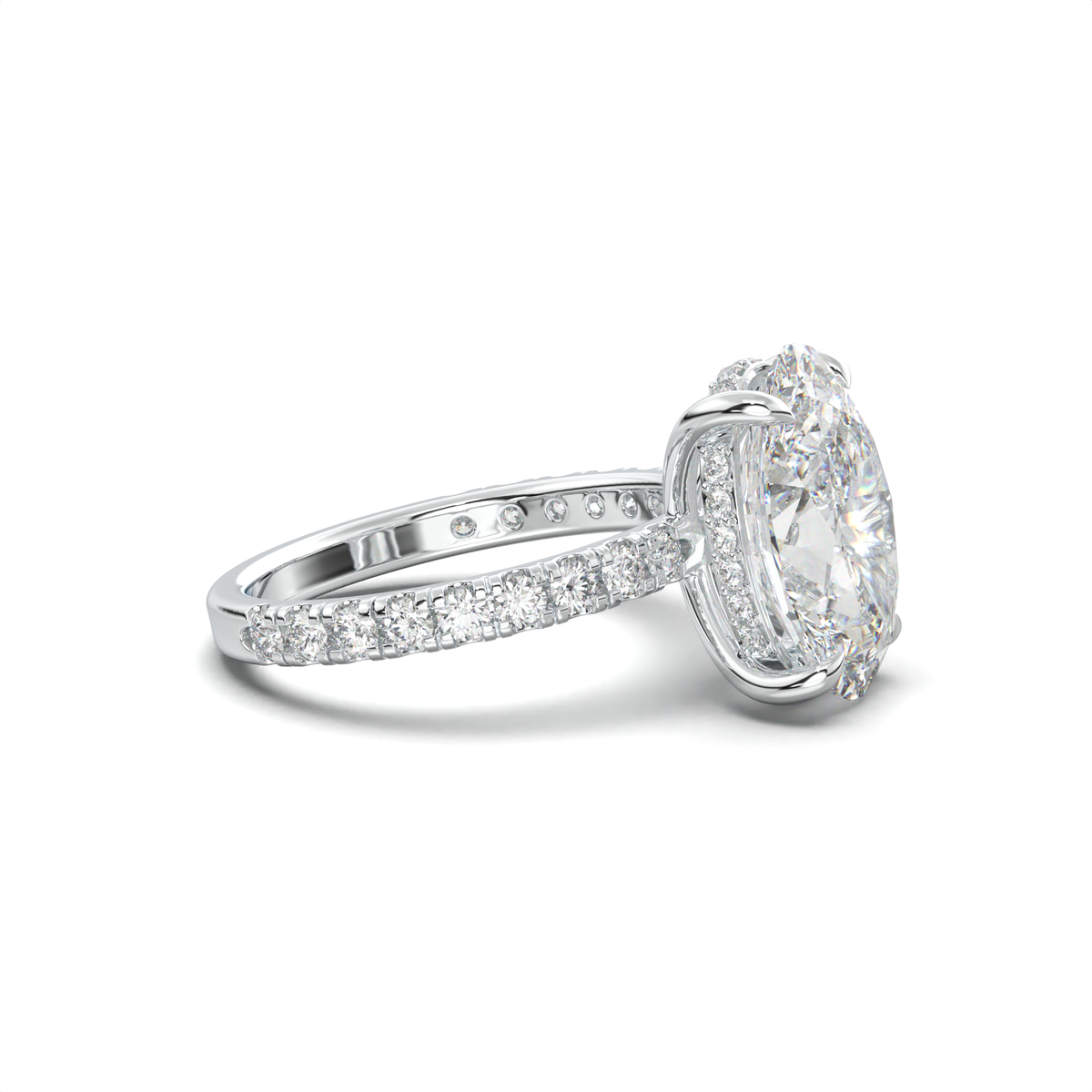 Oval Pavé Hidden Halo Engagement Ring