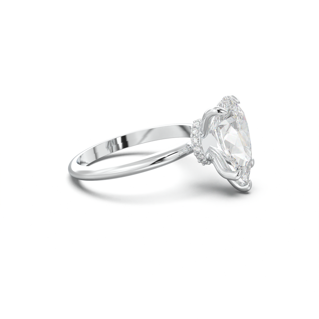 Pear Hidden Halo Engagement Ring