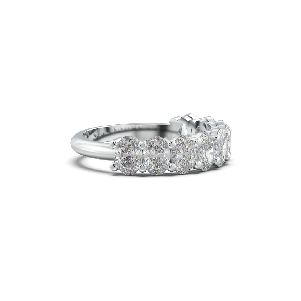 Nine-Oval Half-Eternity Wedding Band
