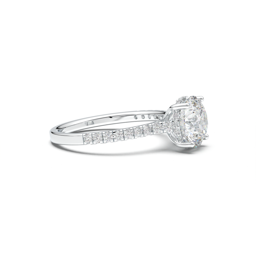 Round Pavé Engagement Ring