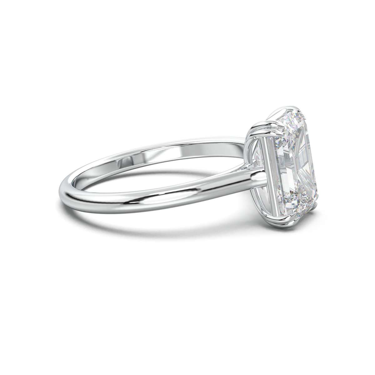 Emerald Solitaire Engagement Ring