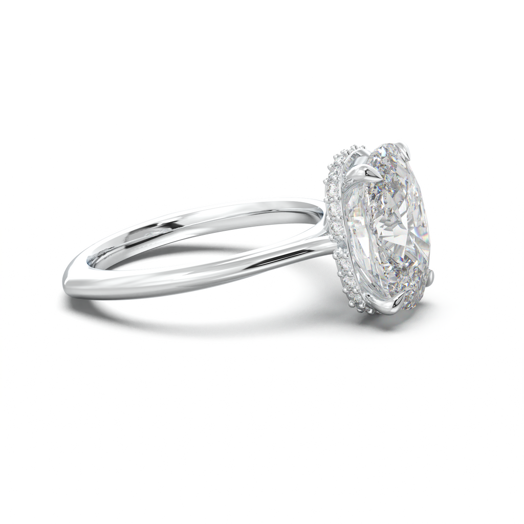 Cushion Hidden Halo Engagement Ring