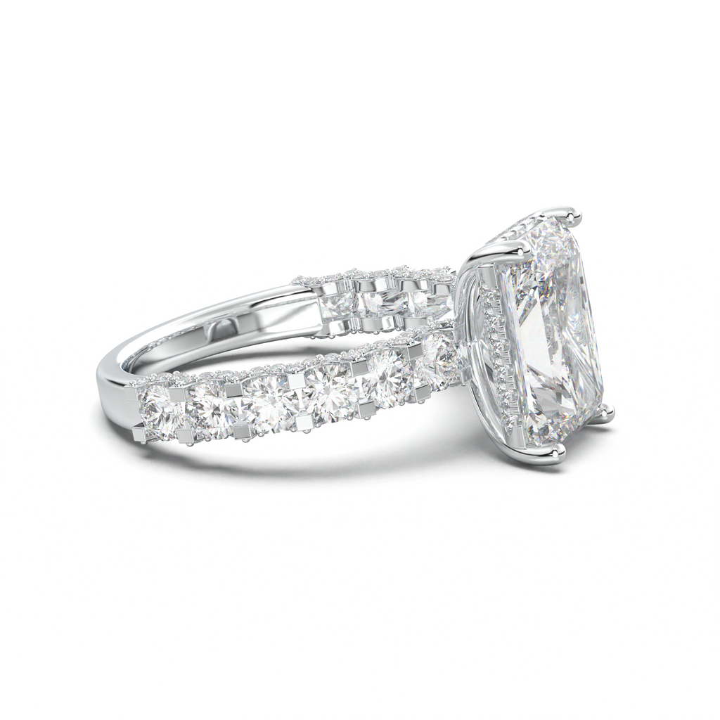 Radiant Diamond Band Engagement Ring