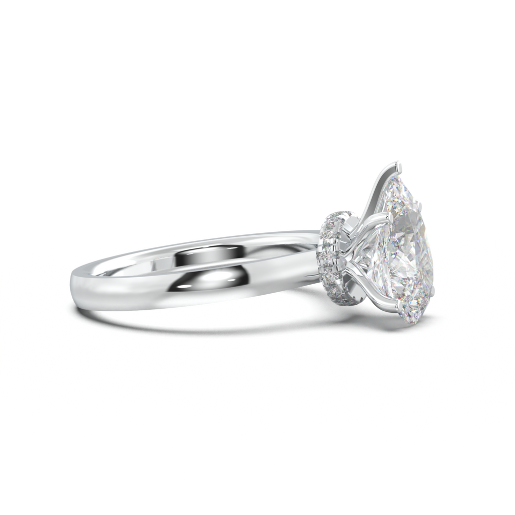 Round Hidden Halo Engagement Ring
