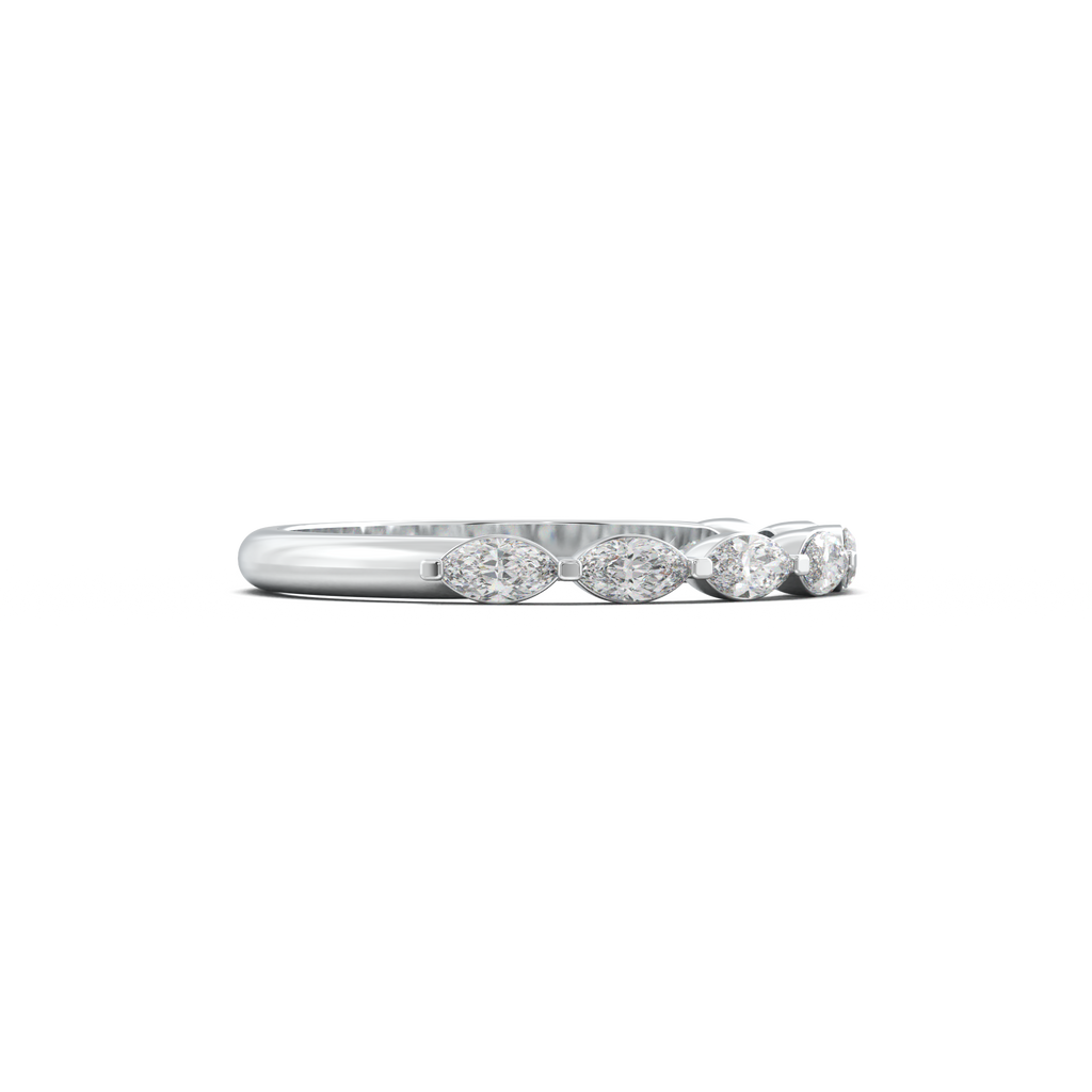 East-West Marquise Half-Eternity Wedding Band