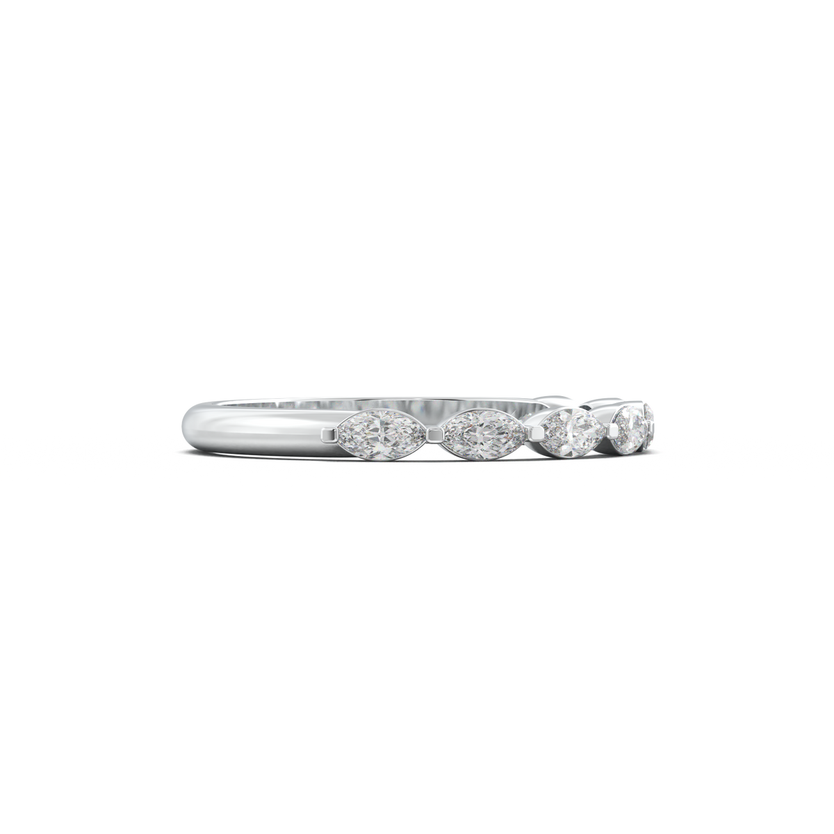 East-West Marquise Half-Eternity Wedding Band