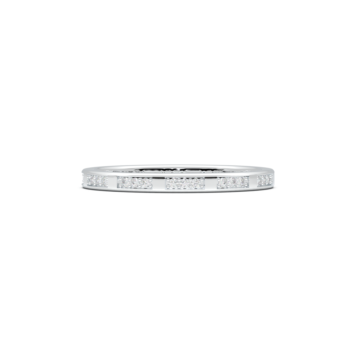 Geometric Round Diamond Wedding Band