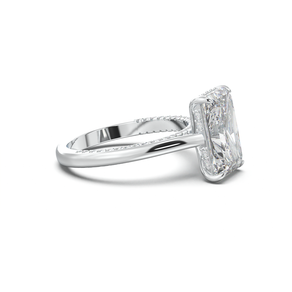 Radiant Pavé Hidden Halo Engagement Ring