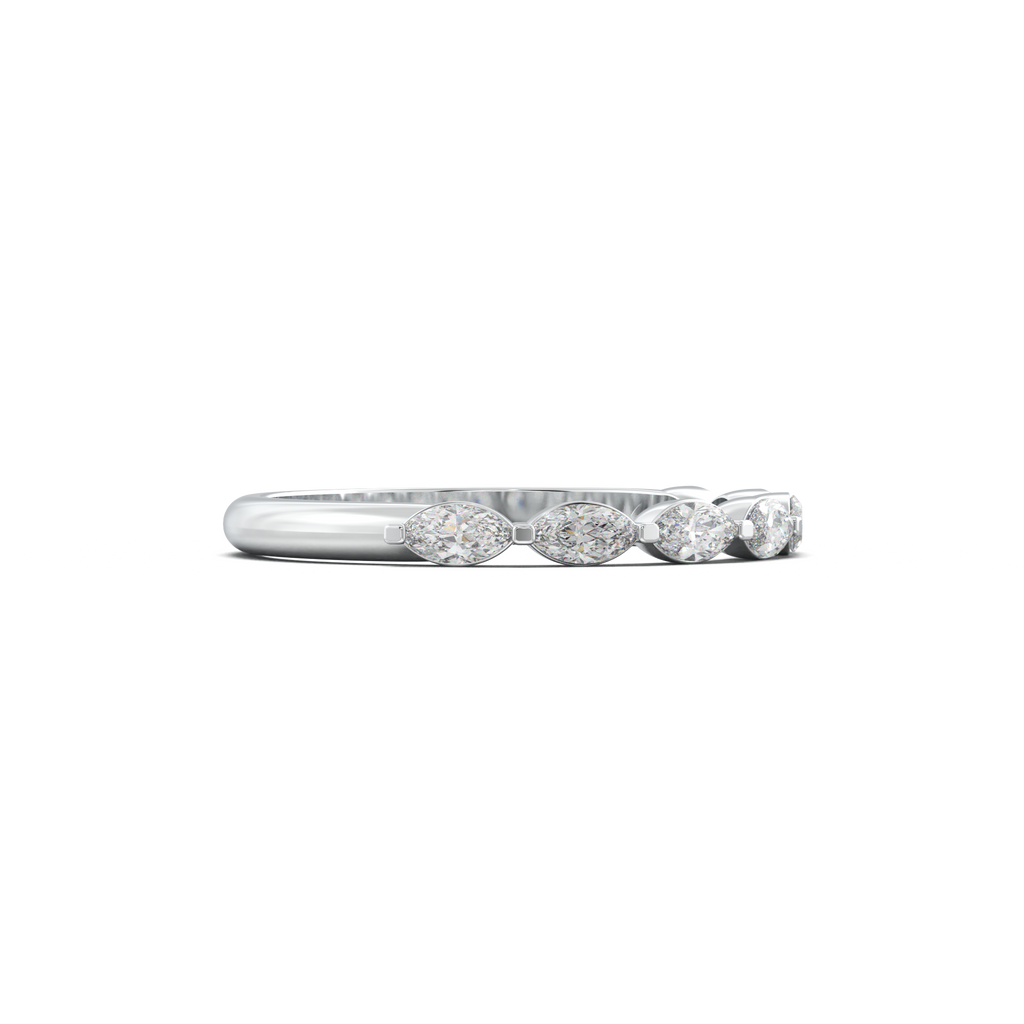 East-West Marquise Half-Eternity Wedding Band