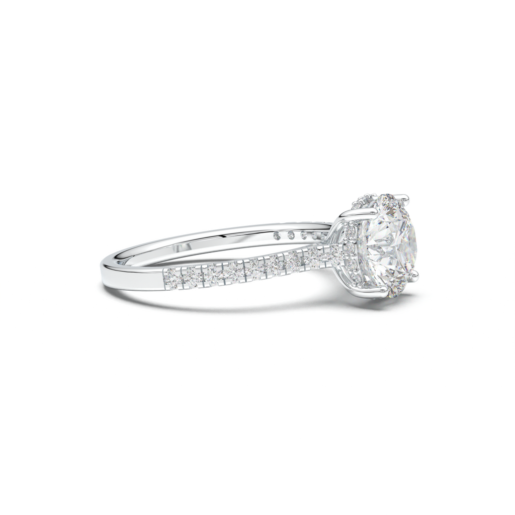 Round Pavé Engagement Ring