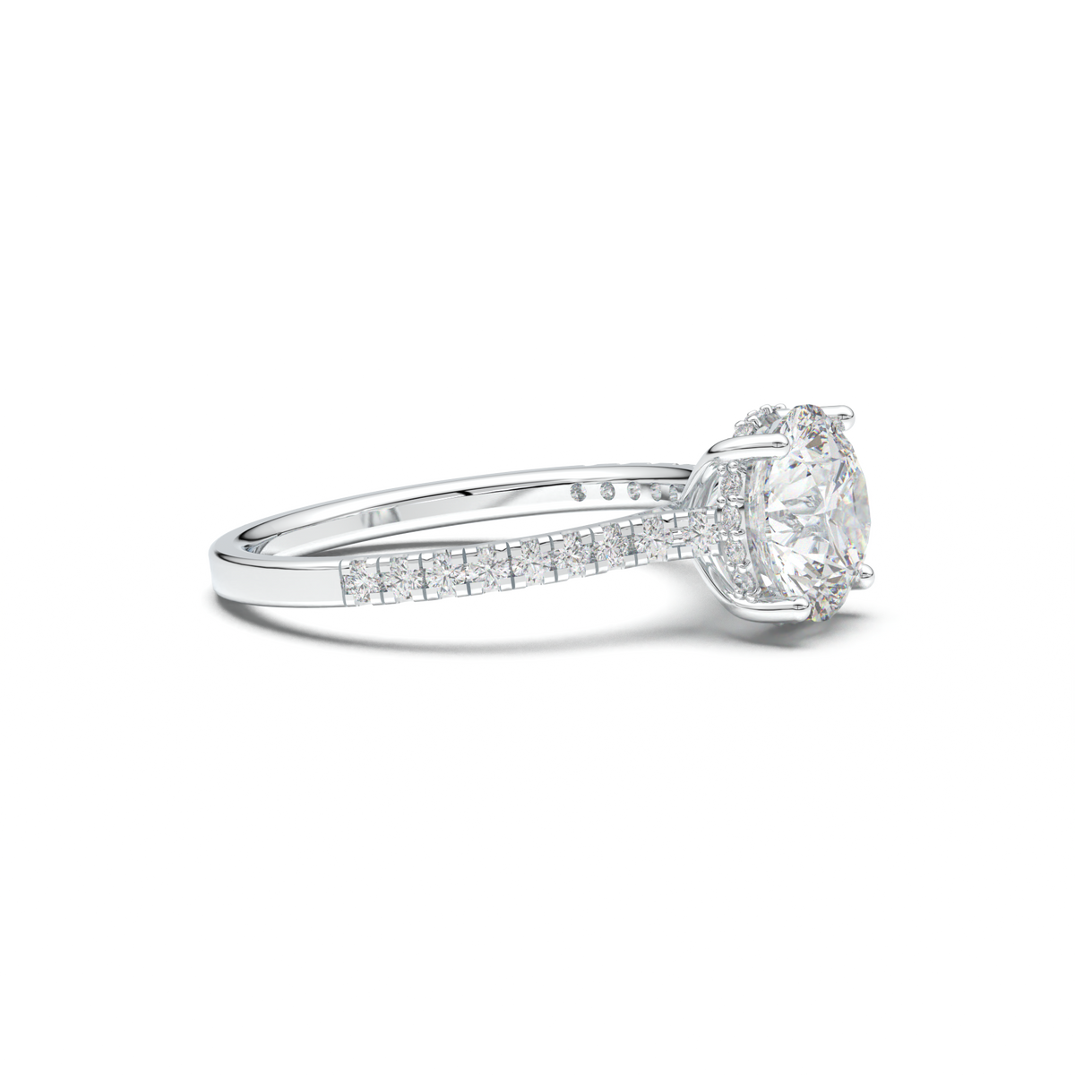 Round Pavé Engagement Ring