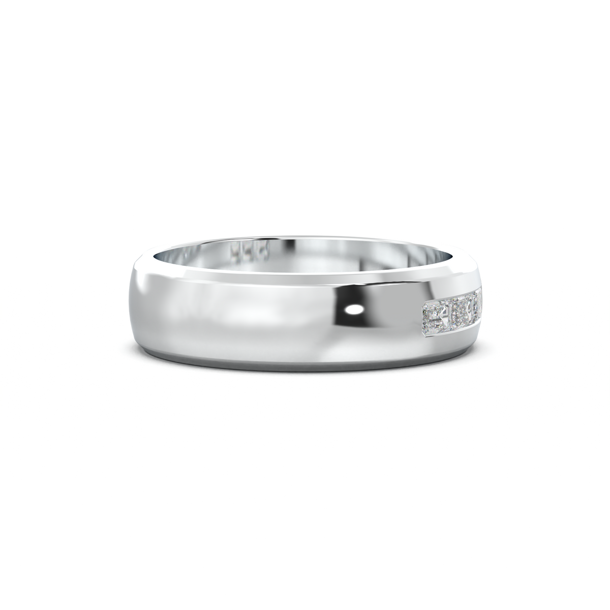 Three-Emerald Inlay Men's Band