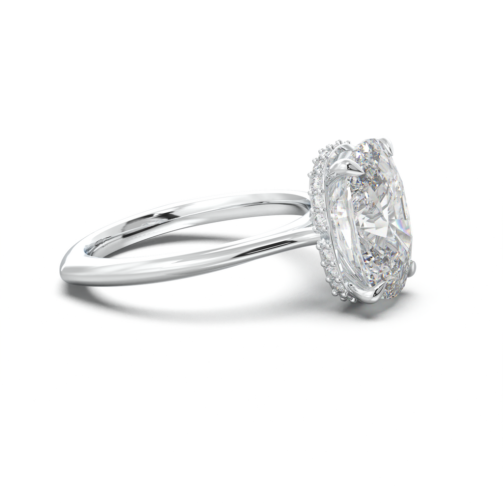 Cushion Hidden Halo Engagement Ring