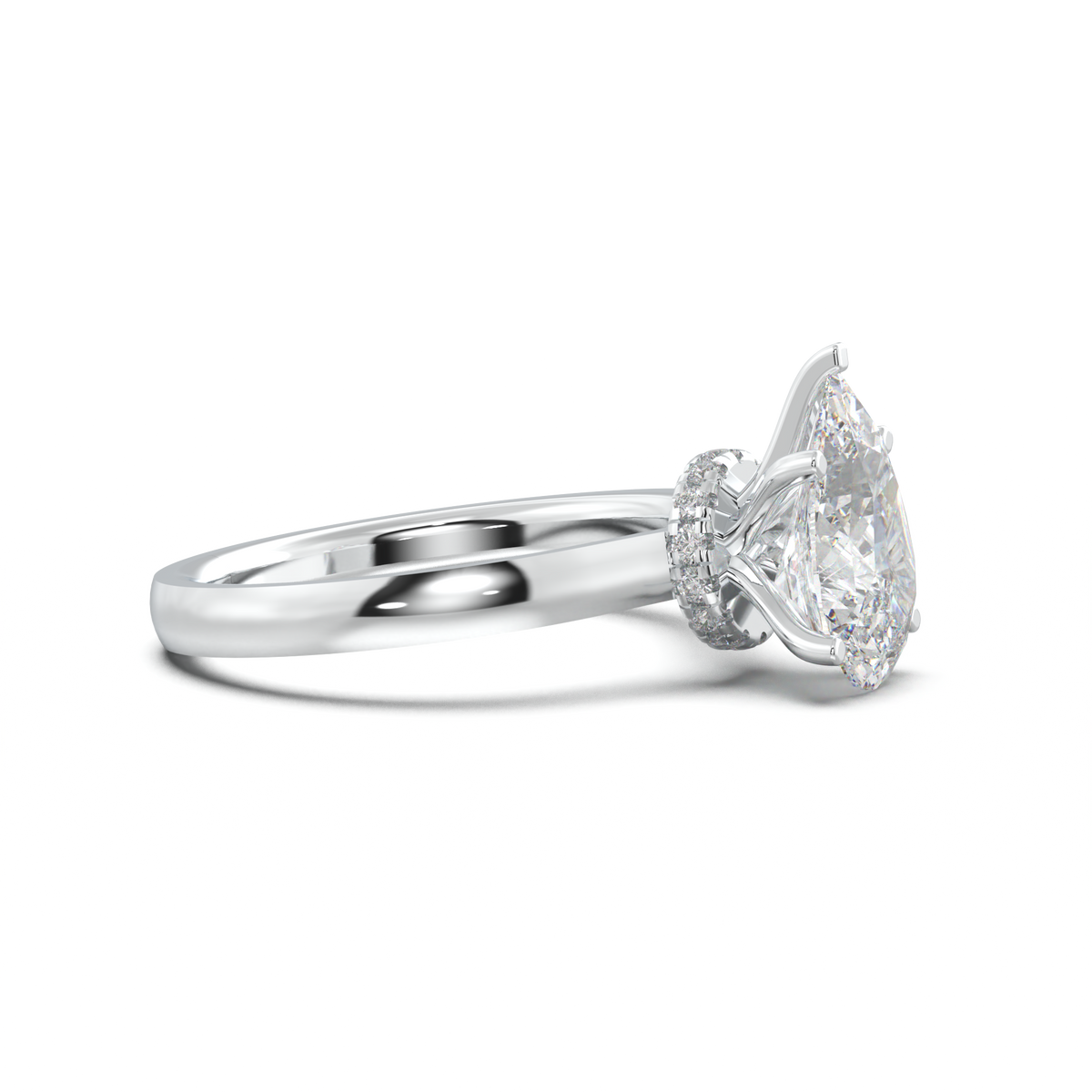 Cushion Hidden Pavé Engagement Ring