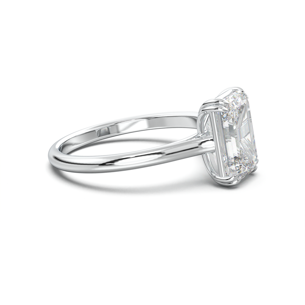 Emerald Solitaire Engagement Ring