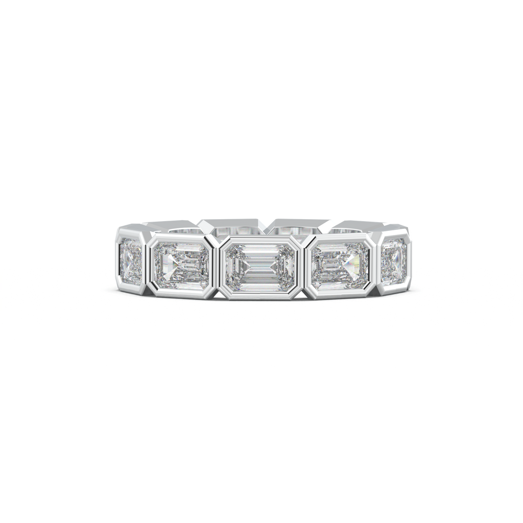Emerald-Cut Bezel-Style Eternity Wedding Band