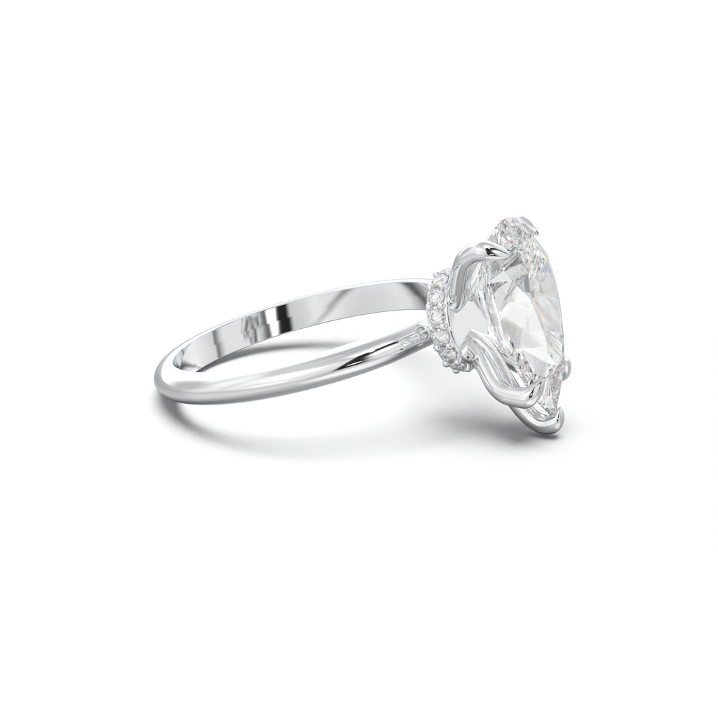 Pear Hidden Halo Engagement Ring