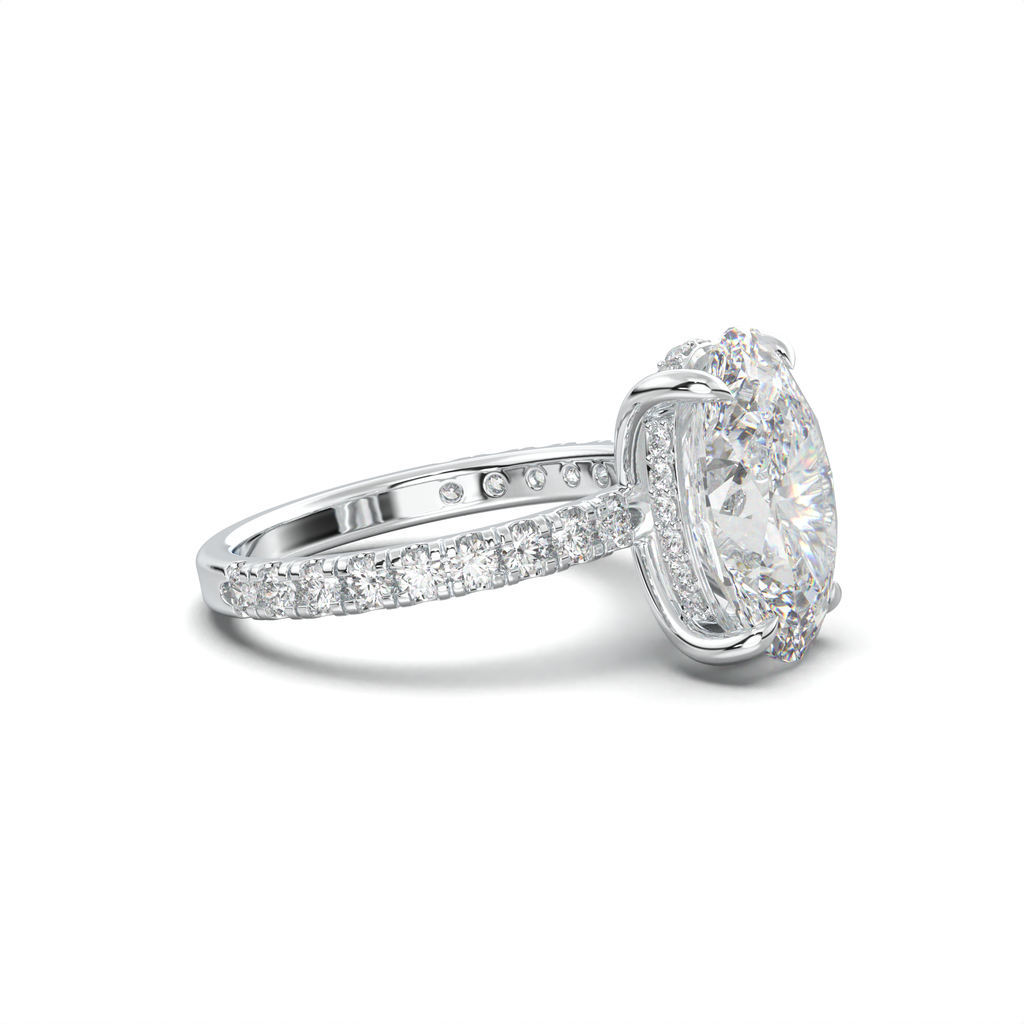 Oval Pavé Hidden Halo Engagement Ring
