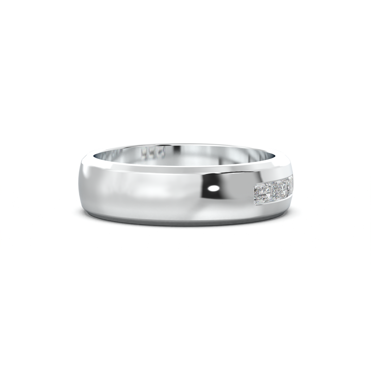 Three-Emerald Inlay Men's Band