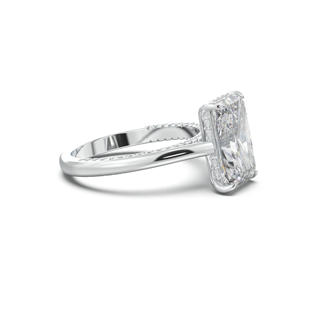 Radiant Pavé Hidden Halo Engagement Ring