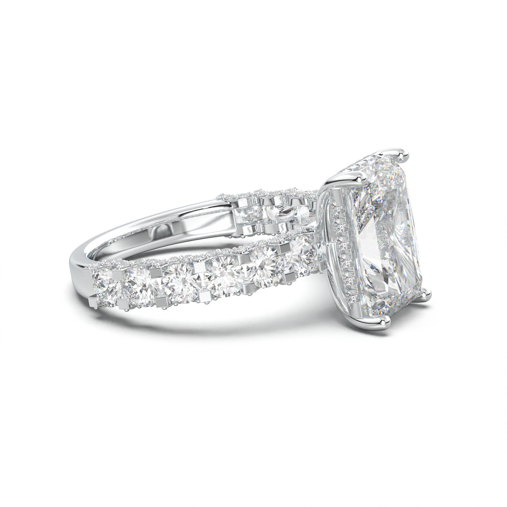 Radiant Diamond Band Engagement Ring