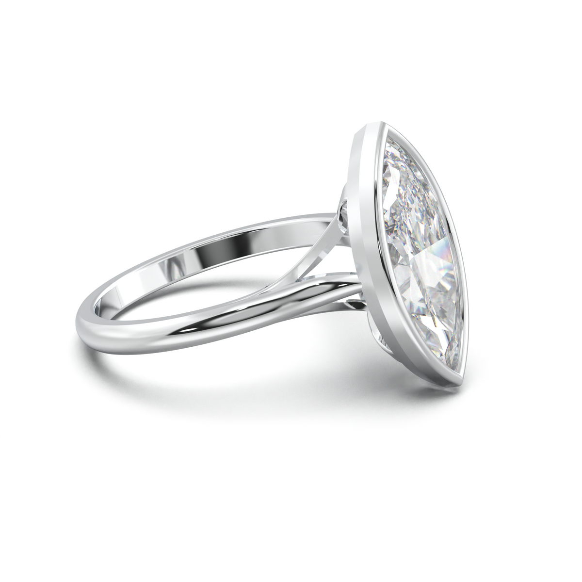 Marquise Bezel Solitaire Engagement Ring