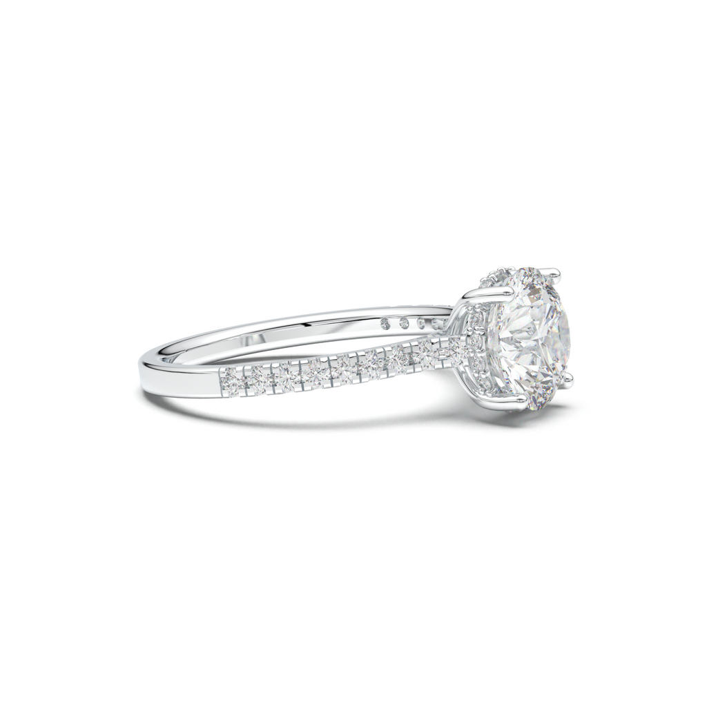 Round Pavé Engagement Ring