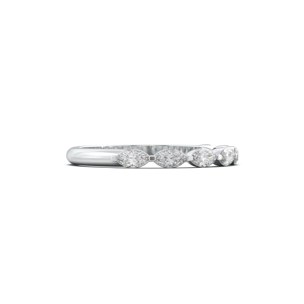 East-West Marquise Half-Eternity Wedding Band
