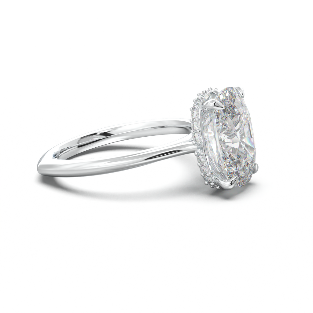 Cushion Hidden Halo Engagement Ring